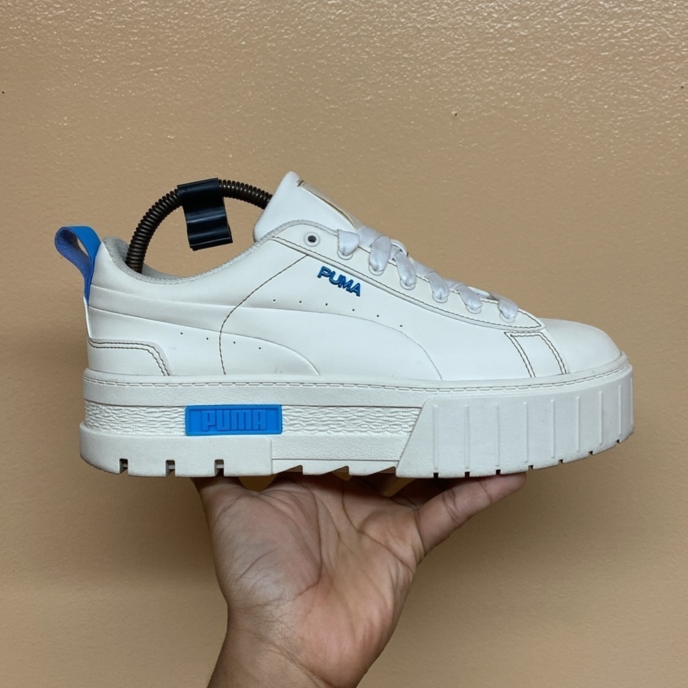 Puma Platform Mayze Infuse Pristine Chunky Sneakers “Cream Blue” - Picture 6 of 17